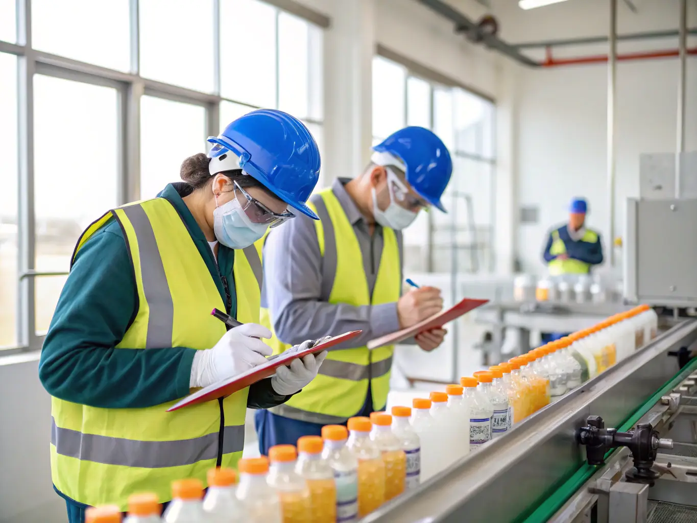 A quality control expert inspecting products in a factory setting, highlighting the rigorous quality control measures.