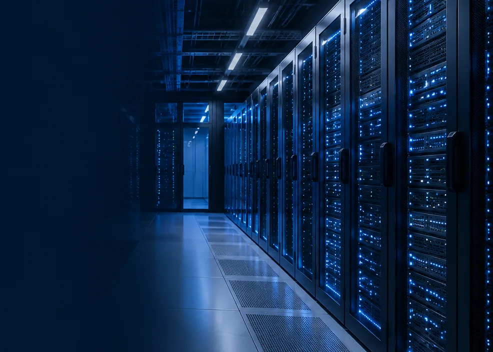 Illustrative server racks representing data-centre operations